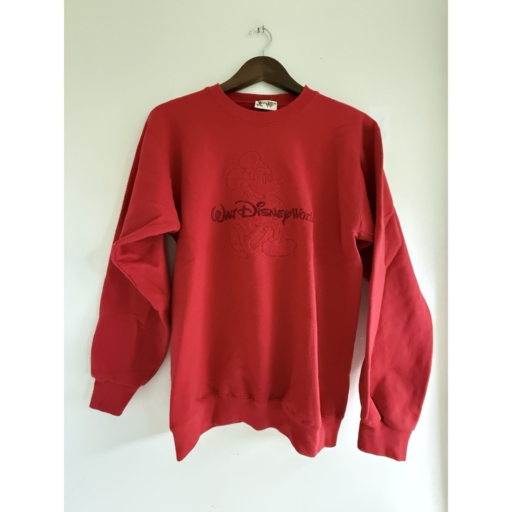 Vintage Walt Disney World Mickey Mouse Red Sweatshirt Crewneck USA 80s 90s